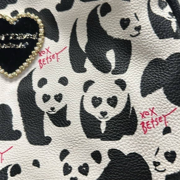 Betsey Johnson Full Size Super Cute Panda backpack, Floral Lining